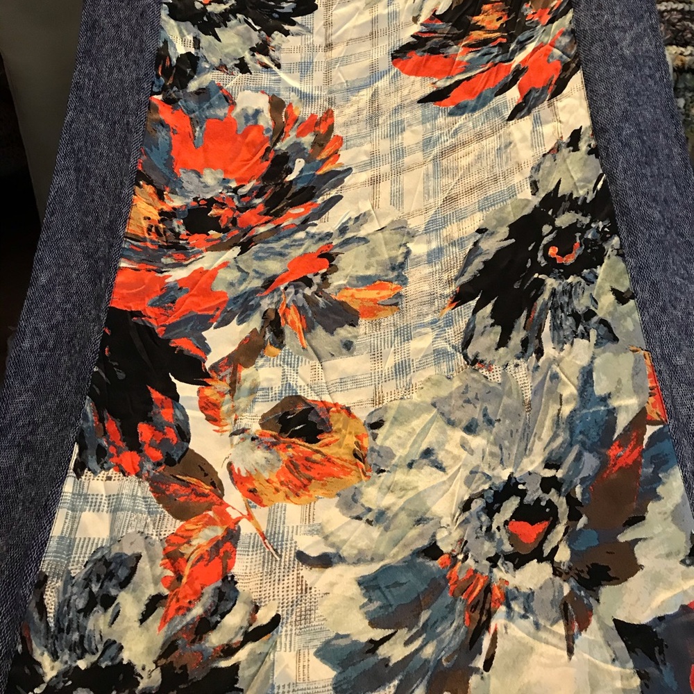 Anthropologie Floral Silk and Wool wrap